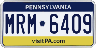 PA license plate MRM6409