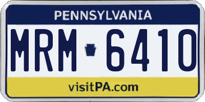 PA license plate MRM6410