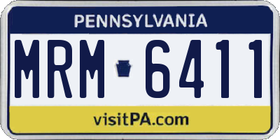 PA license plate MRM6411