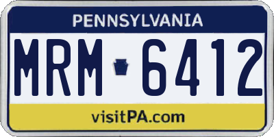 PA license plate MRM6412