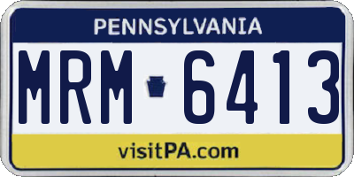 PA license plate MRM6413