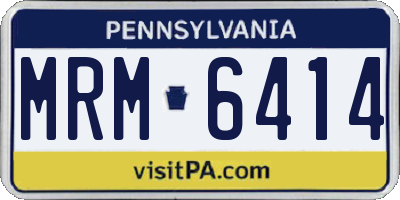 PA license plate MRM6414