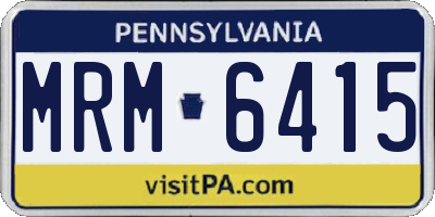 PA license plate MRM6415