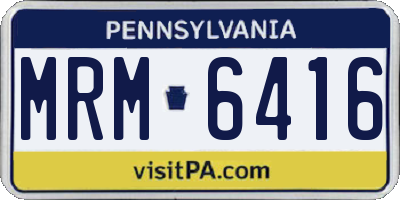 PA license plate MRM6416