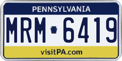 PA license plate MRM6419