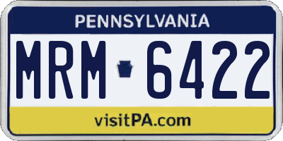 PA license plate MRM6422