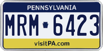 PA license plate MRM6423