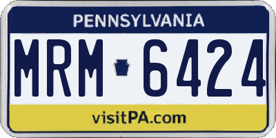 PA license plate MRM6424