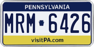 PA license plate MRM6426