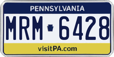PA license plate MRM6428