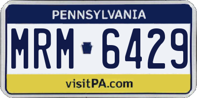 PA license plate MRM6429