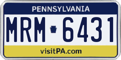 PA license plate MRM6431