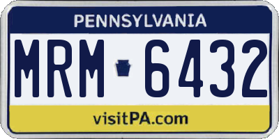 PA license plate MRM6432
