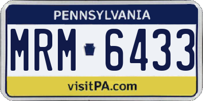 PA license plate MRM6433