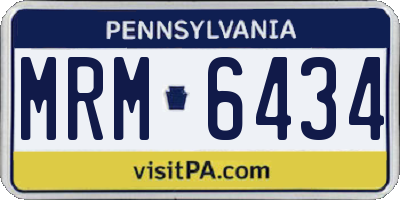 PA license plate MRM6434