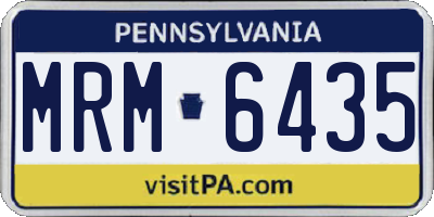 PA license plate MRM6435