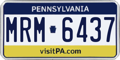 PA license plate MRM6437