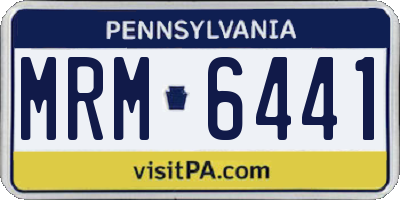 PA license plate MRM6441