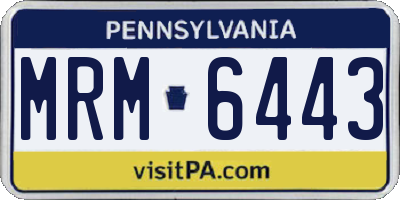 PA license plate MRM6443
