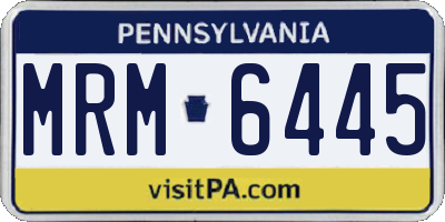PA license plate MRM6445