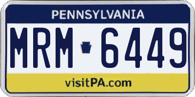 PA license plate MRM6449