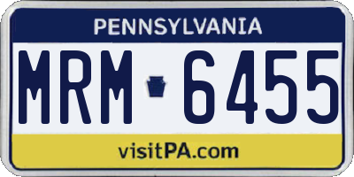 PA license plate MRM6455