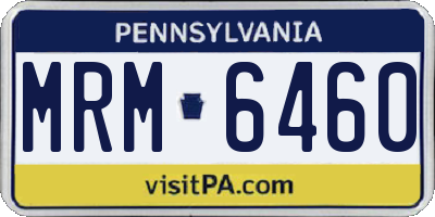 PA license plate MRM6460