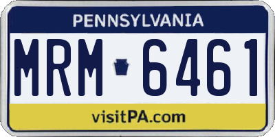 PA license plate MRM6461