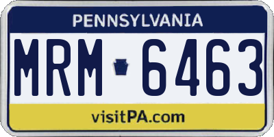 PA license plate MRM6463