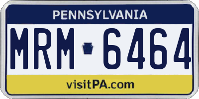 PA license plate MRM6464