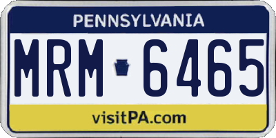 PA license plate MRM6465