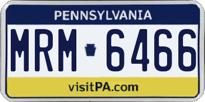 PA license plate MRM6466