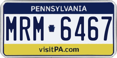 PA license plate MRM6467