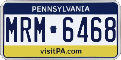 PA license plate MRM6468