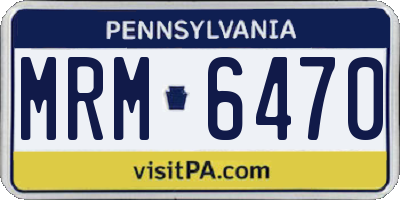 PA license plate MRM6470