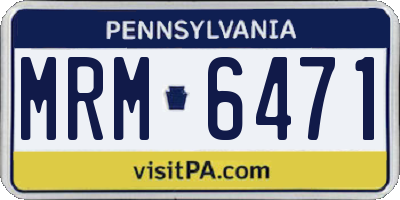 PA license plate MRM6471