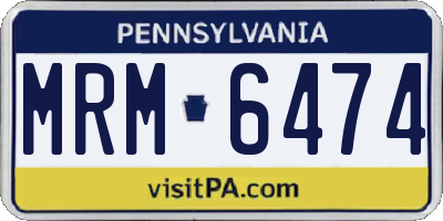 PA license plate MRM6474