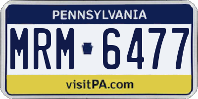 PA license plate MRM6477