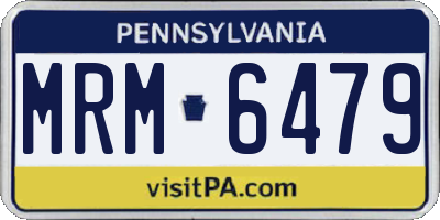 PA license plate MRM6479