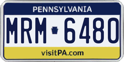PA license plate MRM6480