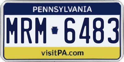 PA license plate MRM6483