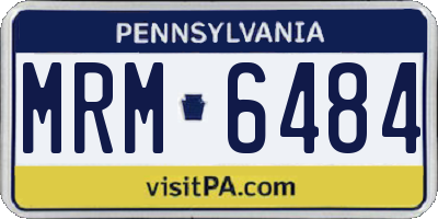 PA license plate MRM6484