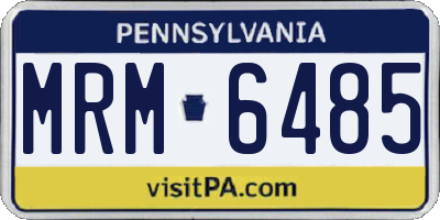 PA license plate MRM6485
