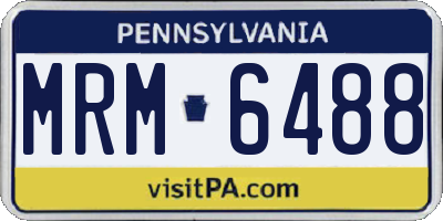 PA license plate MRM6488