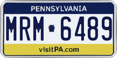 PA license plate MRM6489