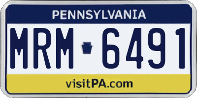 PA license plate MRM6491