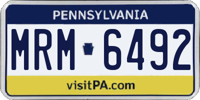 PA license plate MRM6492