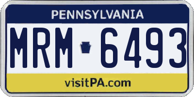 PA license plate MRM6493