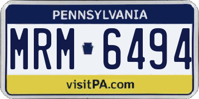 PA license plate MRM6494