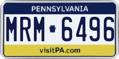 PA license plate MRM6496